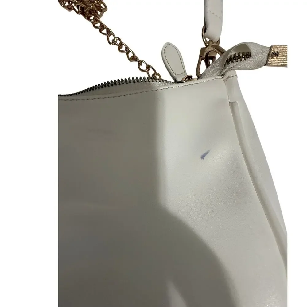 Unbranded White Small Handbag / Purse Interchangeable Straps - 10.5x5